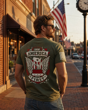America First T-Shirt | Patriotic Statement Tee