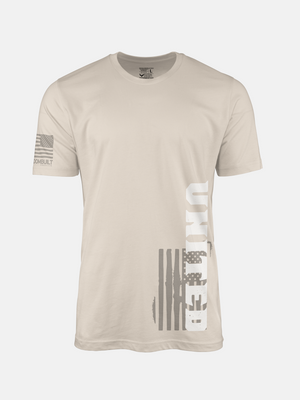 United American flag patriotic shirt in sand color